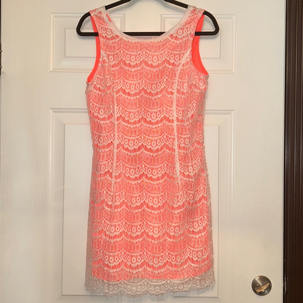 Anthropologie Under Skies Lace Dress M Pink NEW Feminine Sleeveless Sheath